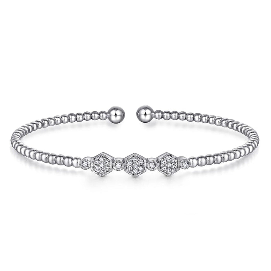 Gabriel & Co. Bujukan Hexagon Station Flexible Diamond Bangle Bracelet
