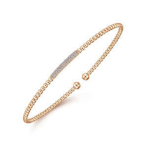 Gabriel & Co. Bujukan Mini Diamond Bar Bead Cuff Bracelet