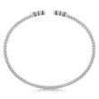 Load image into Gallery viewer, Gabriel &amp; Co. Bujukan Open Bangle Clover Shaped Diamond Bracelet
