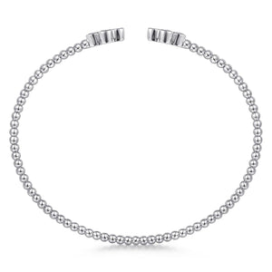 Gabriel & Co. Bujukan Open Bangle Clover Shaped Diamond Bracelet
