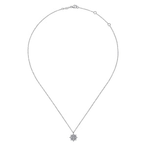 Gabriel & Co. Bursting Starbust Diamond Pendant Necklace