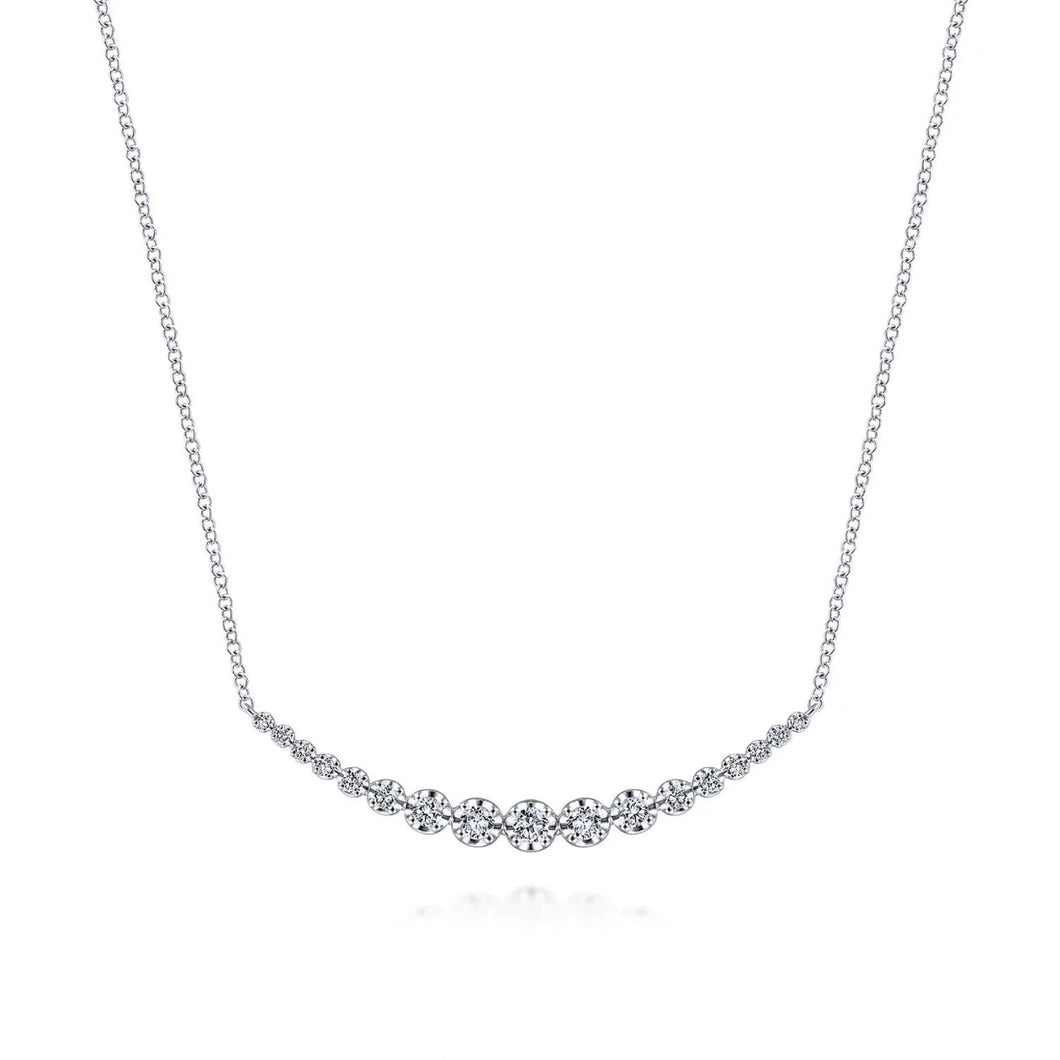 Gabriel & Co. Buttercup Set Diamond Curved Bar Necklace