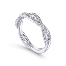 Load image into Gallery viewer, Gabriel &amp; Co. Bypass Twist Diamond Wedding Band

