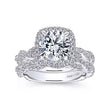Load image into Gallery viewer, Gabriel &amp; Co. &quot;Carrick&quot; Cushion Halo Diamond Twist Engagement Ring
