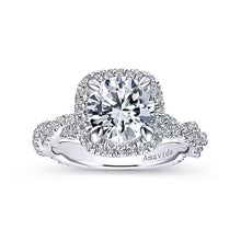 Load image into Gallery viewer, Gabriel &amp; Co. &quot;Carrick&quot; Cushion Halo Diamond Twist Engagement Ring
