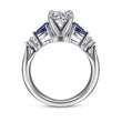 Load image into Gallery viewer, Gabriel &amp; Co &quot;Carrie&quot; Blue Sapphire Pear Cut Side Engagement Ring
