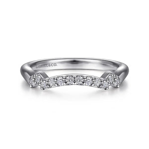 Gabriel & Co. "Carrie" Curved Prong Set Diamond Wedding Band