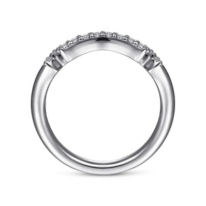 Gabriel & Co. "Carrie" Curved Prong Set Diamond Wedding Band