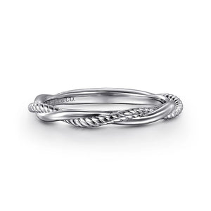 Gabriel & Co. "Catalina" Rope Texture Twist Wedding Ring