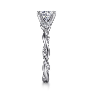 Gabriel & Co. "Catalina" Twist Shank Diamond Engagement Ring