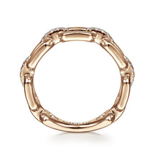 Load image into Gallery viewer, Gabriel &amp; Co. Chain Link Ring Band with Diamond Connectors
