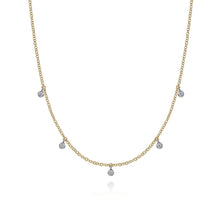 Load image into Gallery viewer, Gabriel &amp; Co. Chain Necklace with Round Cut Diamond Drops
