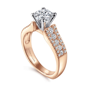 Gabriel & Co. "Channing" Three Row Diamond Engagement Ring