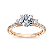 Load image into Gallery viewer, Gabriel &amp; Co. &quot;Chantal&quot; Three Stone Diamond Engagement Ring
