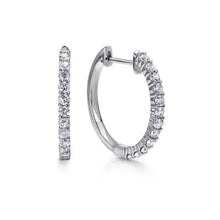 Load image into Gallery viewer, Gabriel &amp; Co. &quot;Classic Hoop&quot; Thin Diamond Hoop Earrings

