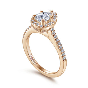 Gabriel & Co. Classic Pear Cut Halo Diamond Engagement Ring