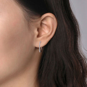 Gabriel & Co. Classic Thin Diamond Hoop Earrings