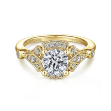 Load image into Gallery viewer, Gabriel &amp; Co. &quot;Columbus&quot; Art Deco Style Halo Diamond Engagement Ring
