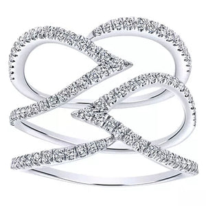 Gabriel & Co. Contemporary Wave Geometric Diamond Ring