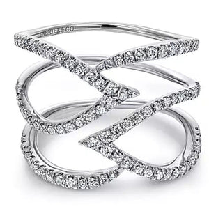 Gabriel & Co. Contemporary Wave Geometric Diamond Ring