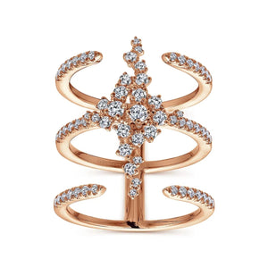 Gabriel & Co. Contemporary Wide Diamond Three Layer Ring
