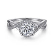 Load image into Gallery viewer, Gabriel &amp; Co. &quot;Courtney&quot; Twist Diamond Halo Engagement Ring
