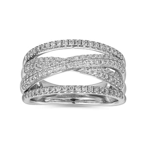 Gabriel & Co. Criss Crossing Multi Row Diamond Ring