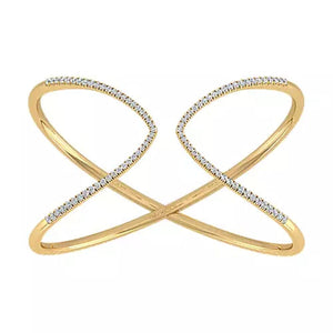 Gabriel & Co. Crossover "Demure" Diamond Bangle Bracelet