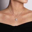Load image into Gallery viewer, Gabriel &amp; Co. Cultured Pearl Swirling Diamond Halo Pendant
