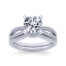 Load image into Gallery viewer, Gabriel&amp; Co. Curved Prong Set Diamond Wedding Band
