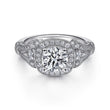 Load image into Gallery viewer, Gabriel &amp; Co. &quot;Delilah&quot; Vintage Style Diamond Halo Engagement Ring
