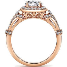 Load image into Gallery viewer, Gabriel &amp; Co. &quot;Delilah&quot; Vintage Style Diamond Halo Engagement Ring
