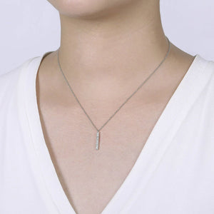 Gabriel & Co. Diamond Bar Pendant Necklace