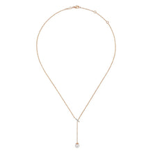 Load image into Gallery viewer, Gabriel &amp; Co. Diamond Bar &quot;Y&quot; Necklace with Cultured Pearl Drop
