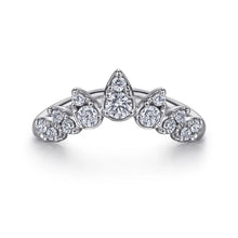 Load image into Gallery viewer, Gabriel &amp; Co. Diamond Burst Curved Chevron Fashion Ring
