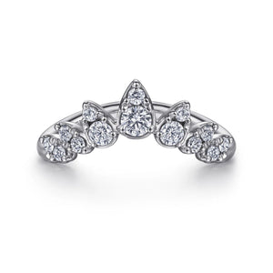 Gabriel & Co. Diamond Burst Curved Chevron Fashion Ring
