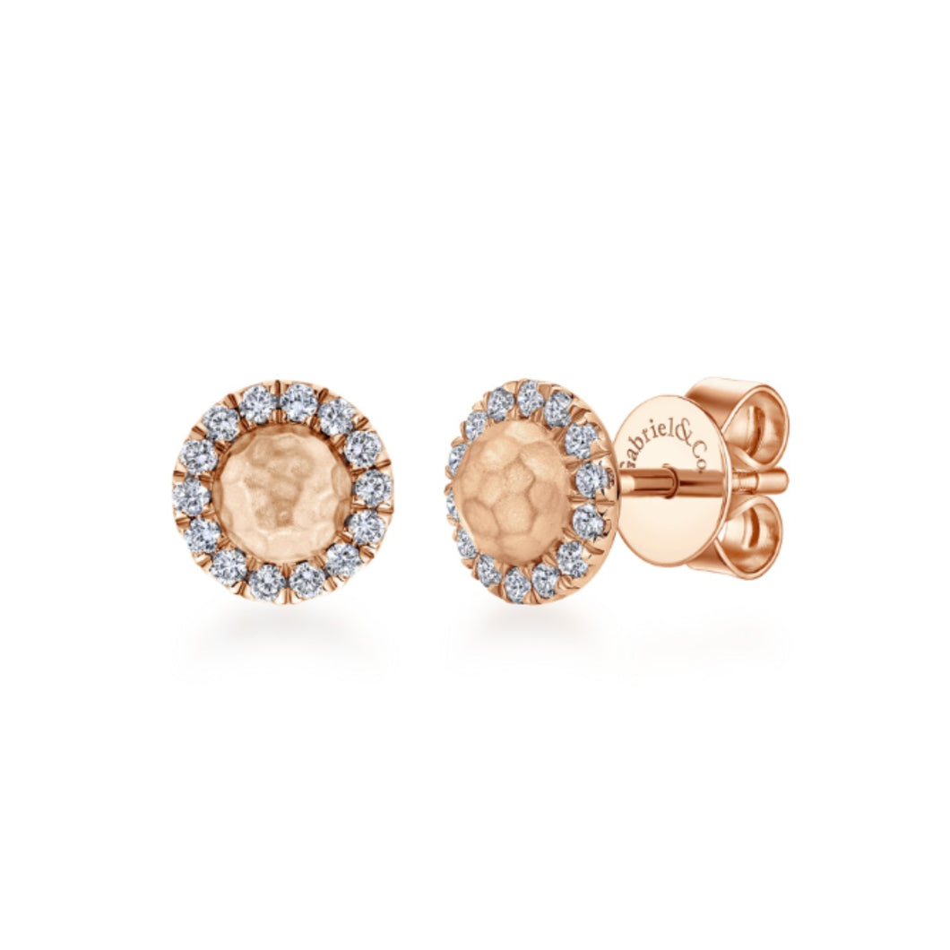Gabriel & Co. Diamond Circle Pave Stud Earrings
