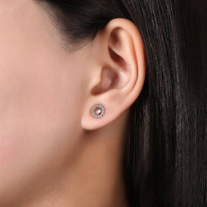 Gabriel & Co. Diamond Circle Pave Stud Earrings