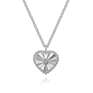 Gabriel & Co. Diamond Cut Heart Pendant Necklace