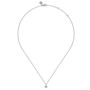 Gabriel & Co. Diamond Flower Shape Pendant Necklace