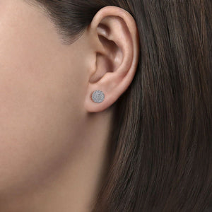 Gabriel & Co. Diamond Micro Pave Round Stud Earrings