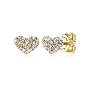 Gabriel & Co. Diamond Pave "I Love You" Heart Stud Earrings
