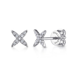 Gabriel & Co. Diamond Pave "X" Stud Earrings