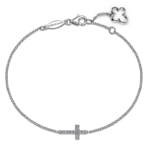 Gabriel & Co. Diamond Sideways Cross Bracelet