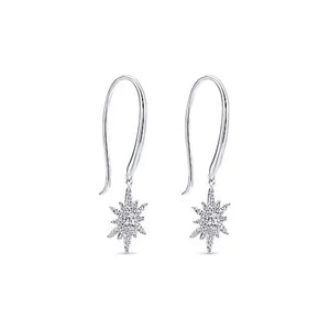 Gabriel & Co. Diamond Star Fish Wire Drop Earrings