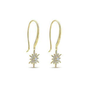 Gabriel & Co. Diamond Star Fish Wire Drop Earrings