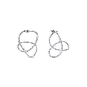 Gabriel & Co. "Diamond Swirl" Hoop Earrings