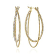 Load image into Gallery viewer, Gabriel &amp; Co. &quot;Double Diamond&quot; Hoop Earrings with Rope Texture
