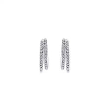 Load image into Gallery viewer, Gabriel &amp; Co. &quot;Double Hoop&quot; Classic Diamond Hoop Earring
