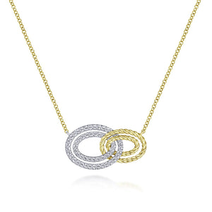 Gabriel & Co. Double Oval Diamond Fashion Necklace